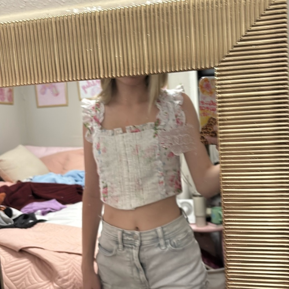 corset floral altar’d state top xs, fits like a small,